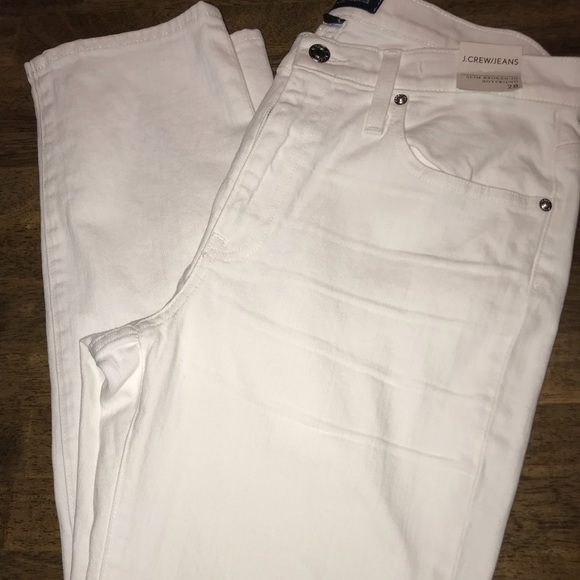 J. Crew Slim Broken-In Boyfriend White Jeans Sz 28 - Picture 5 of 8